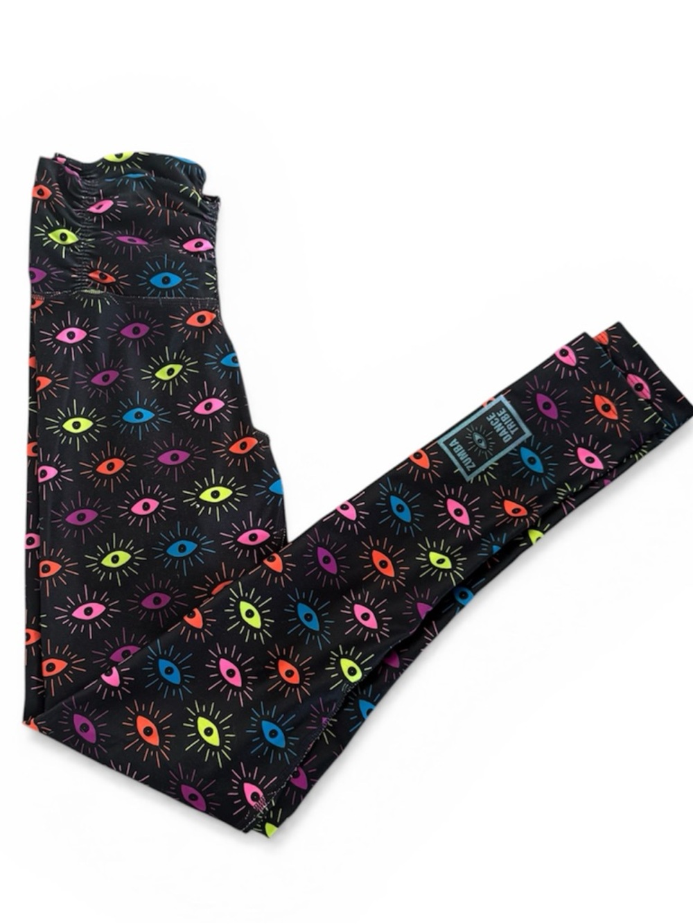 Zumba multicolor Black Leggings with Neon Eye Print